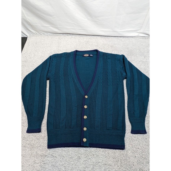 Towncraft Other - Towncraft Cardigan Sweater Knit Teal‎ Blue MT Tall 38–40 Grandpa Core Y2K Soft
